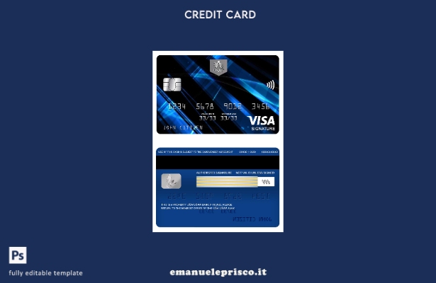 modello di carta con firma del visto bancario USA USAA in stile verificato